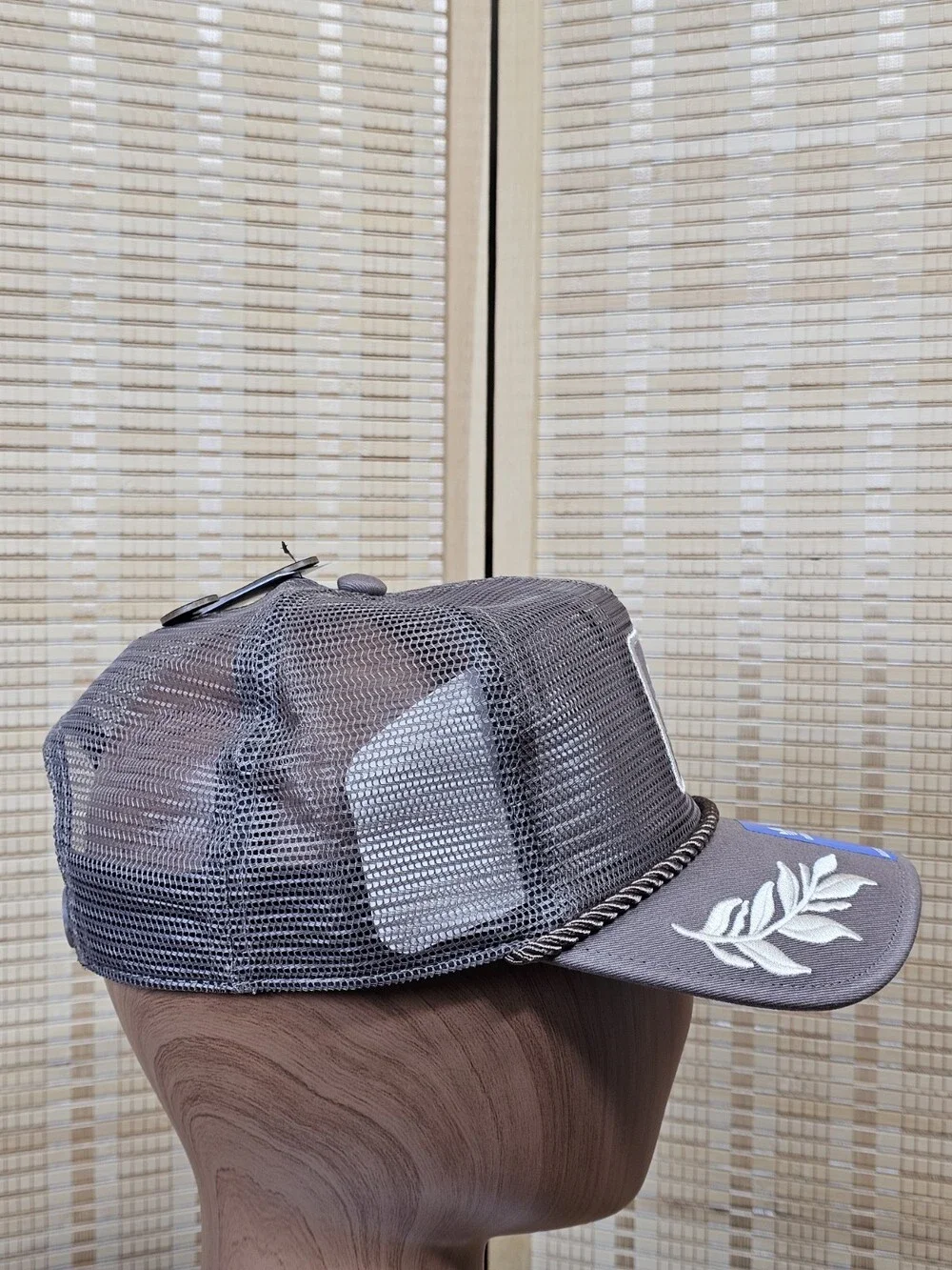 Adidas Originals Brown Mesh Trucker Hat Embroidered Leaf Rope One Size NWT
